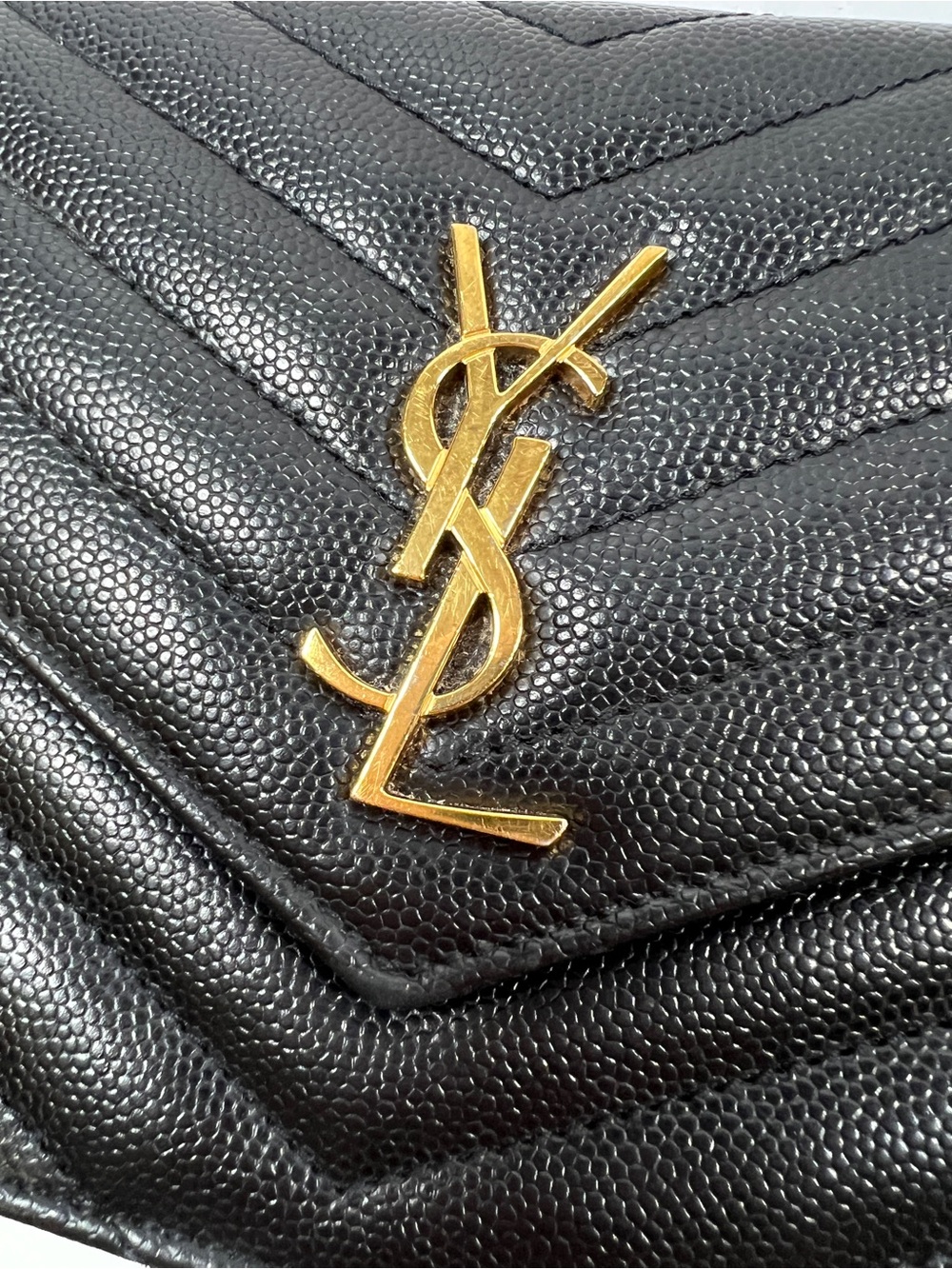YSL Yves Saint Laurent Cassandre Matelasse Envelope Chain Wallet Crossbody Purse - Picture 7 of 9